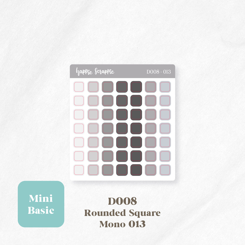 Mini Stickers : Basics (Rounded Squares) // D008