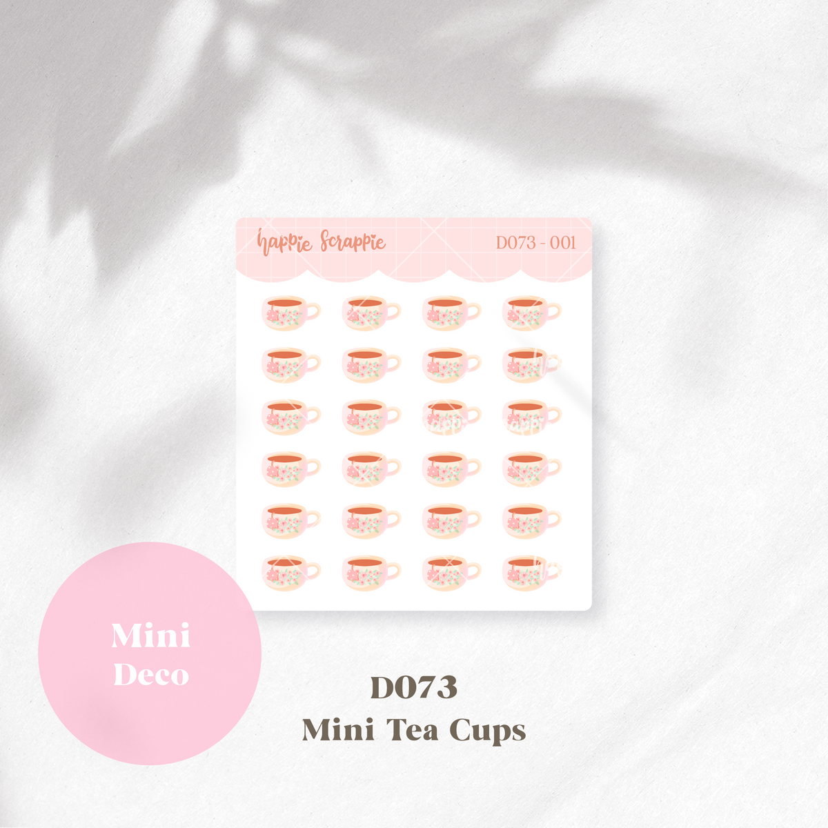 Mini Deco Mini Tea Cups // D073 HappieScrappie