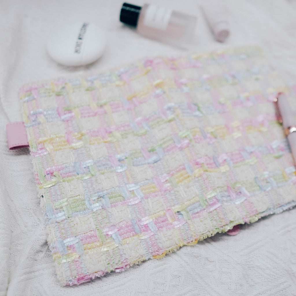 Planner Cover : Pastel Rainbow Tweed Fabric (Hobo Weeks) // Pre Order