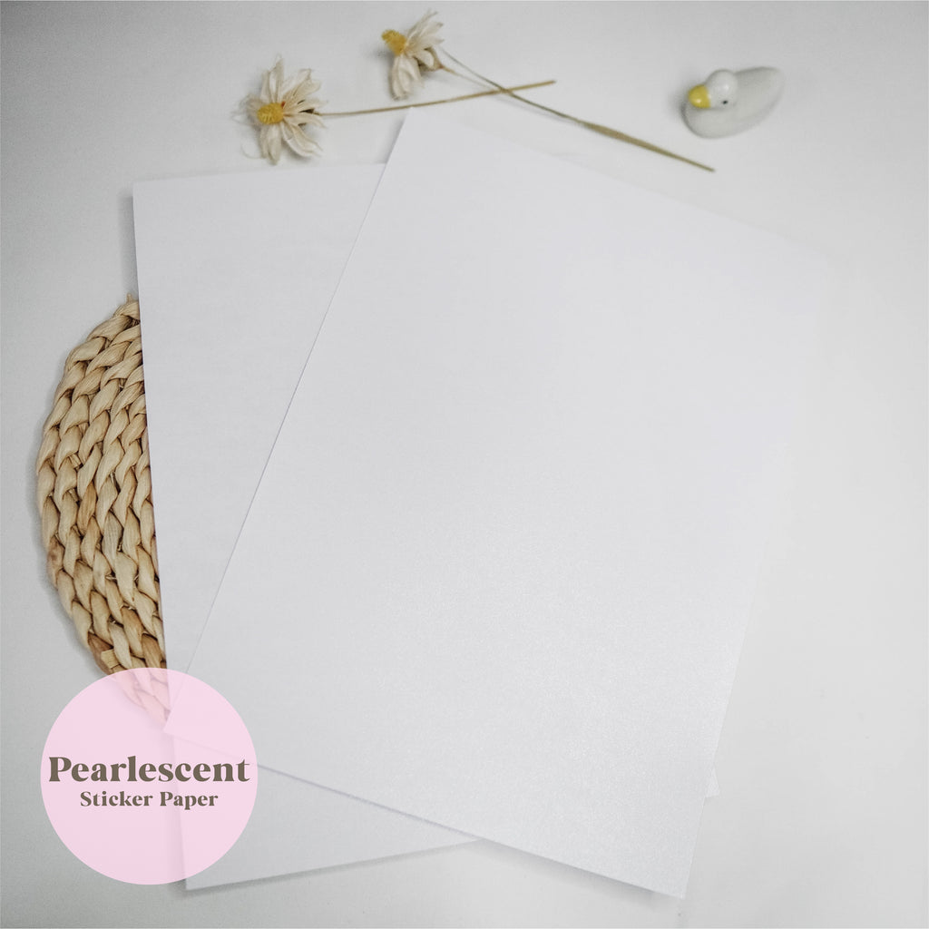Supplies / Sticker Paper ticker Paper : Pearlescent Paper Sticker With Clear Backing // Pack of 20