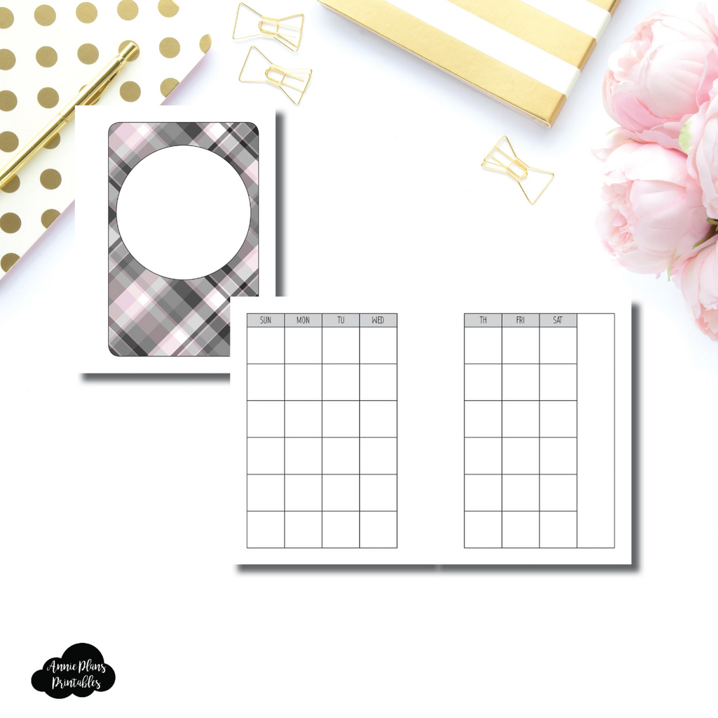 Micro HP Inserts - Undated Monthly Calendar (SUNDAY Start) // Collabs with Annie Plans Printables
