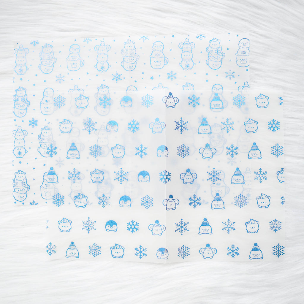 Vellum : Blue Glitter Foiled // Cozy Winter (Set of 2) (OOPS)