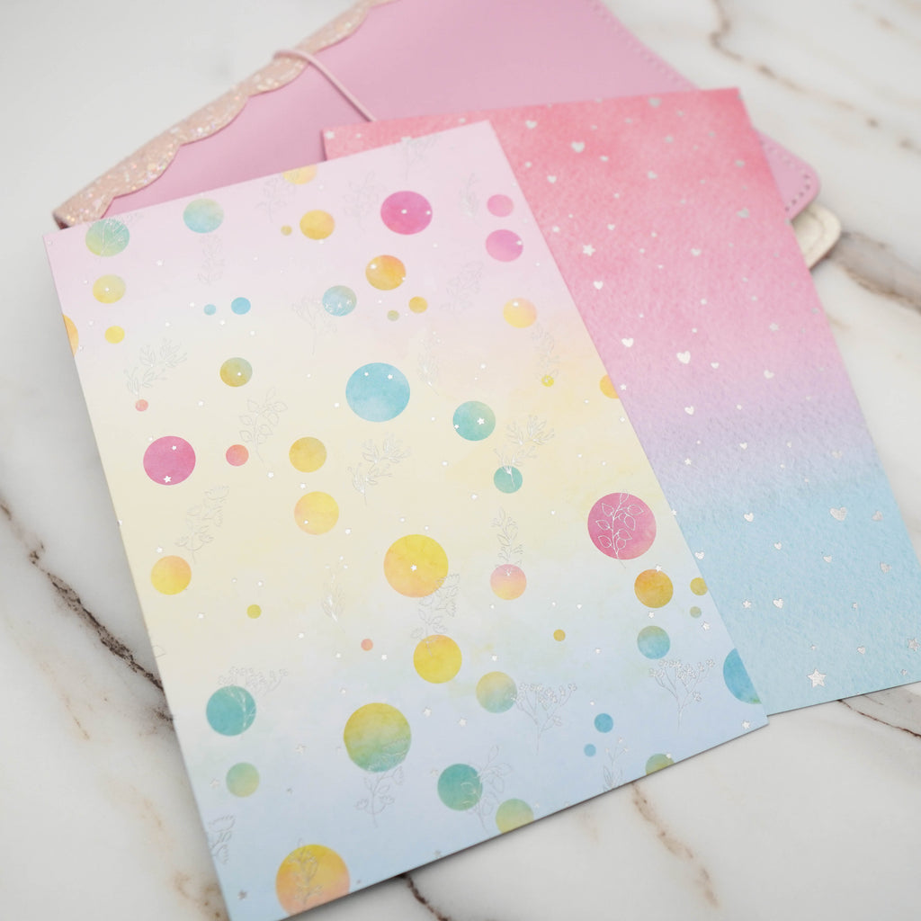 Pattern Papers : Holo Silver Foiled //  Foodie's Delight (Set of 4) // Collab with Molly