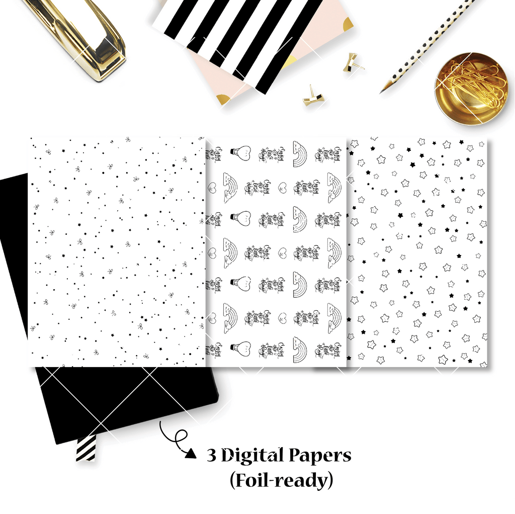DIGITAL PAPERS - No Physical Product : Happy Rainbow Themed Digital Papers