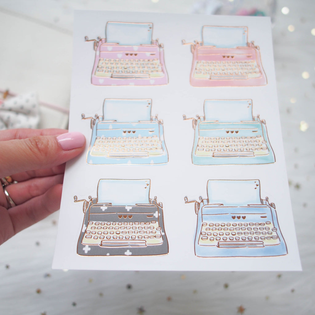 Foiled Stickers : Typewriter