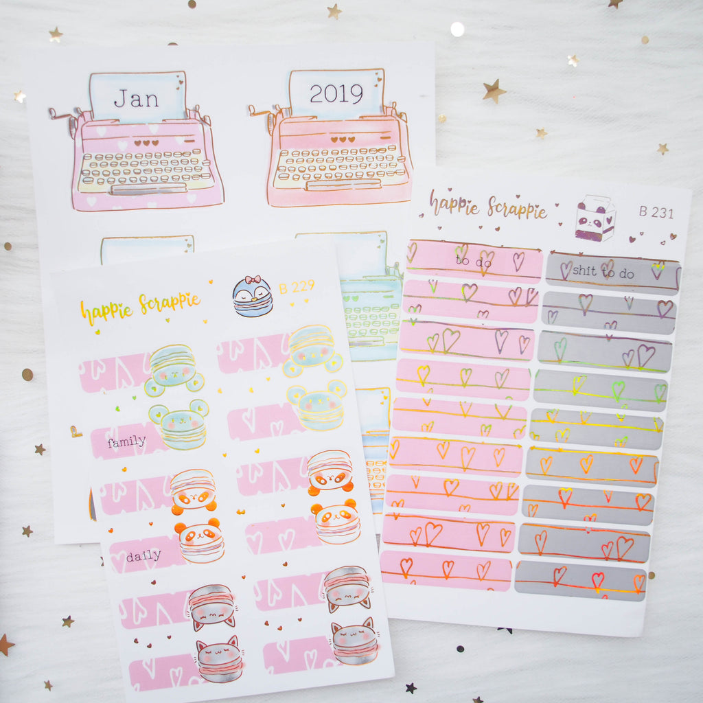 Planner Stickers : You Are Just My Type - Foiled Macaron Tabs (B229)
