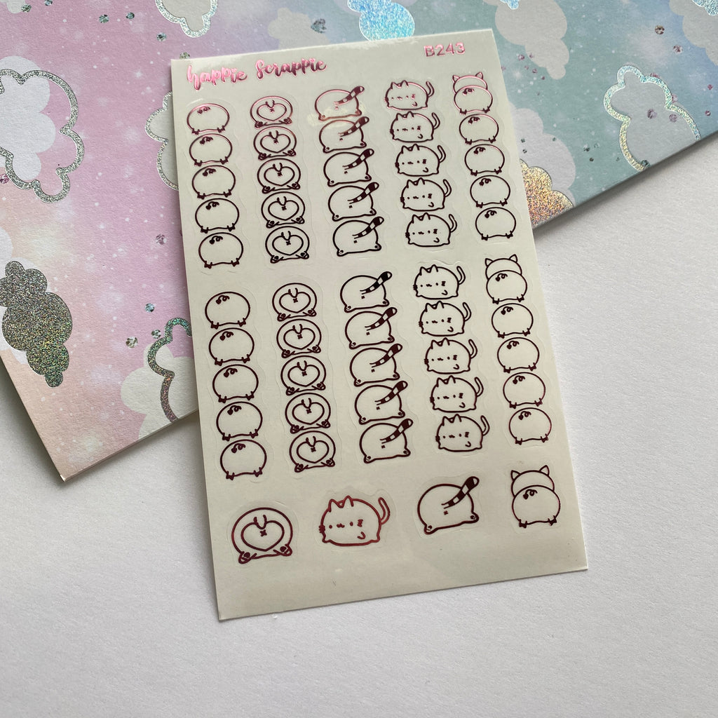 Foiled Stickers : Sparkly Booties Clear Sticker - List (B243)