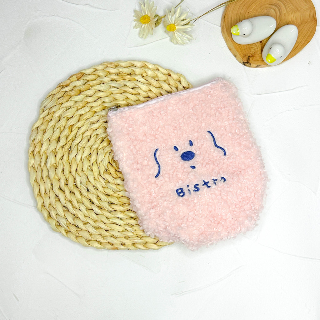 Pen Pouch : Fuzzy Pink Dog