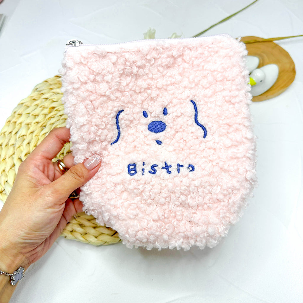 Pen Pouch : Fuzzy Pink Dog