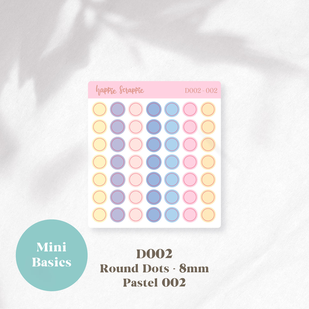 Mini Stickers : Basics (Round Dots 8mm) // D002