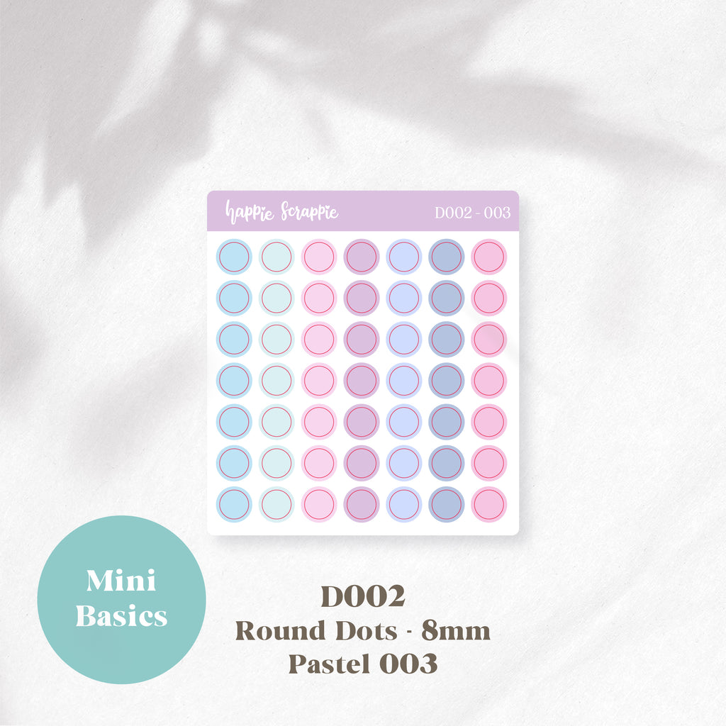 Mini Stickers : Basics (Round Dots 8mm) // D002