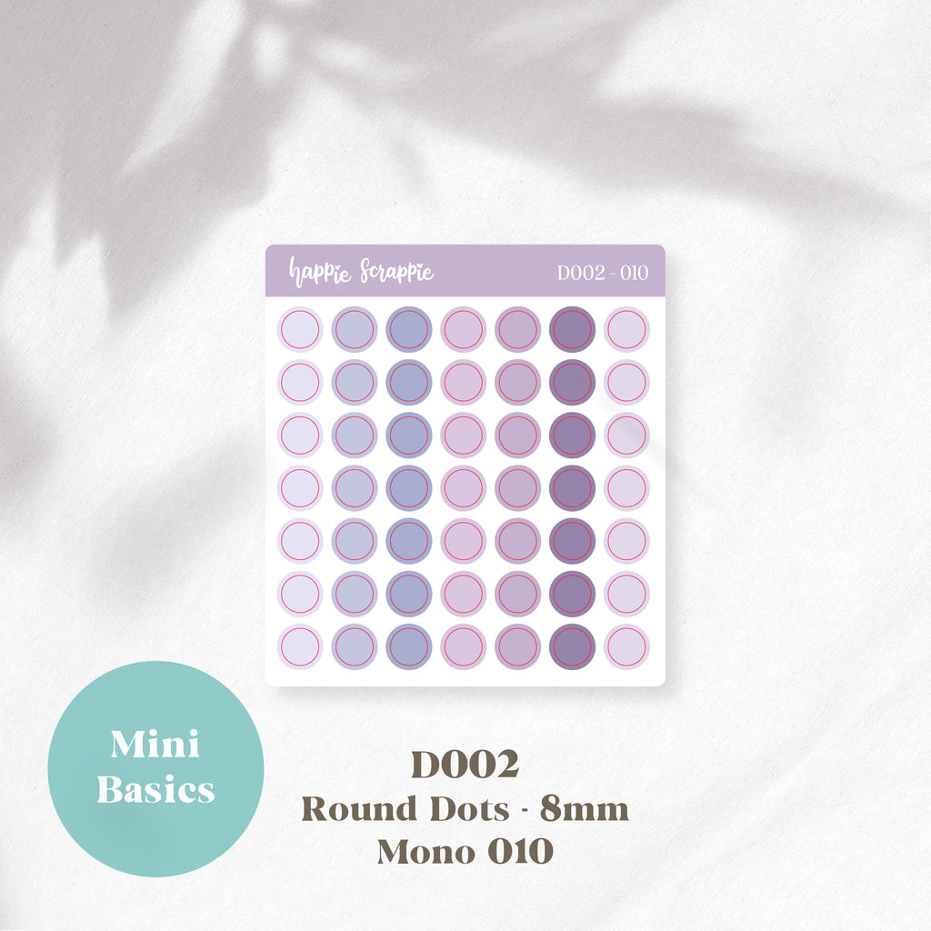 Mini Stickers : Basics (Round Dots 8mm) // D002