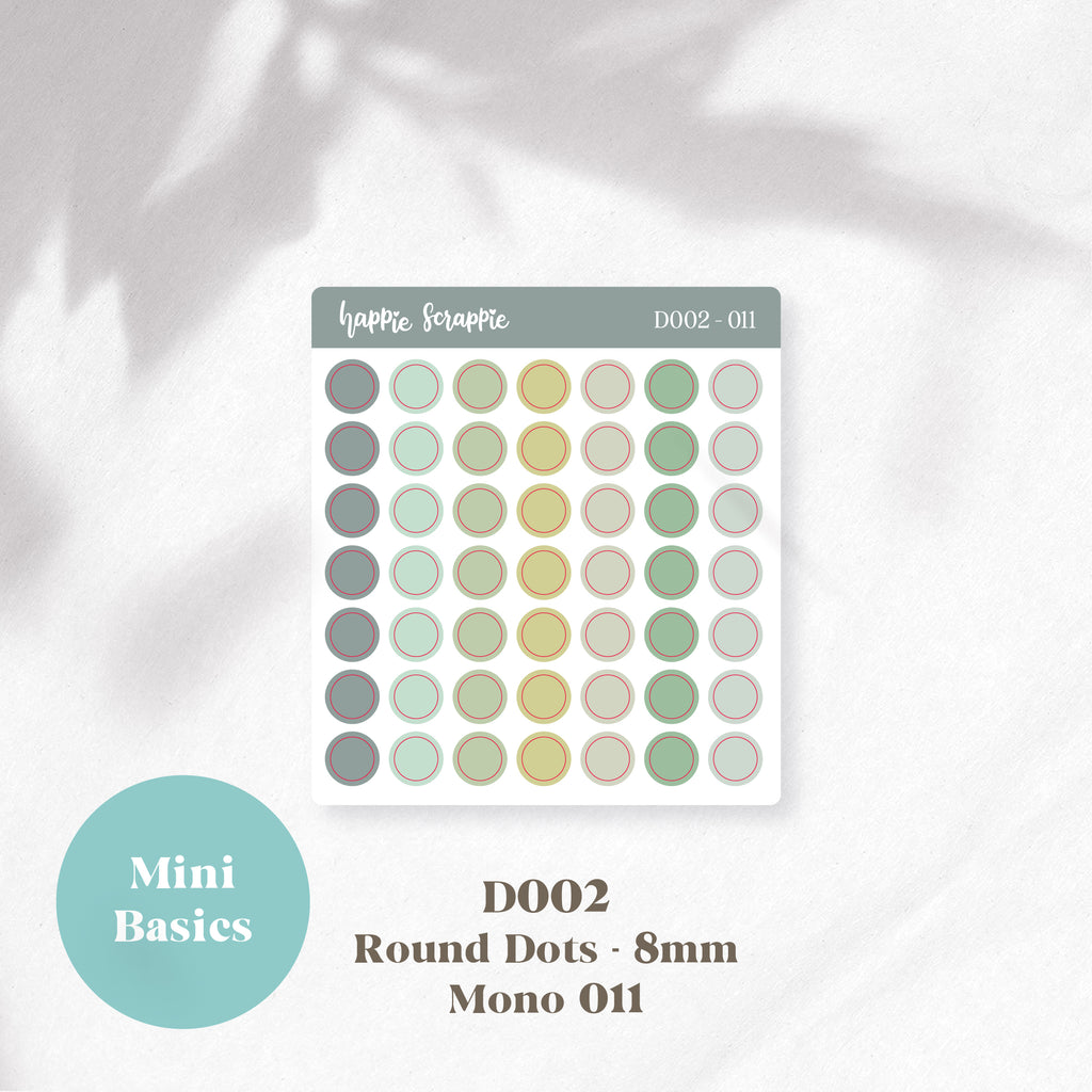 Mini Stickers : Basics (Round Dots 8mm) // D002