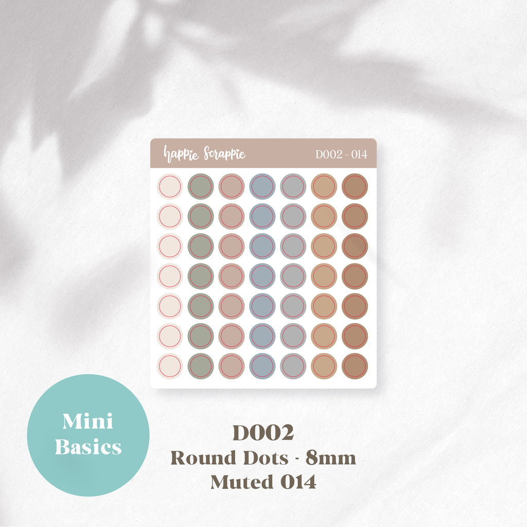 Mini Stickers : Basics (Round Dots 8mm) // D002