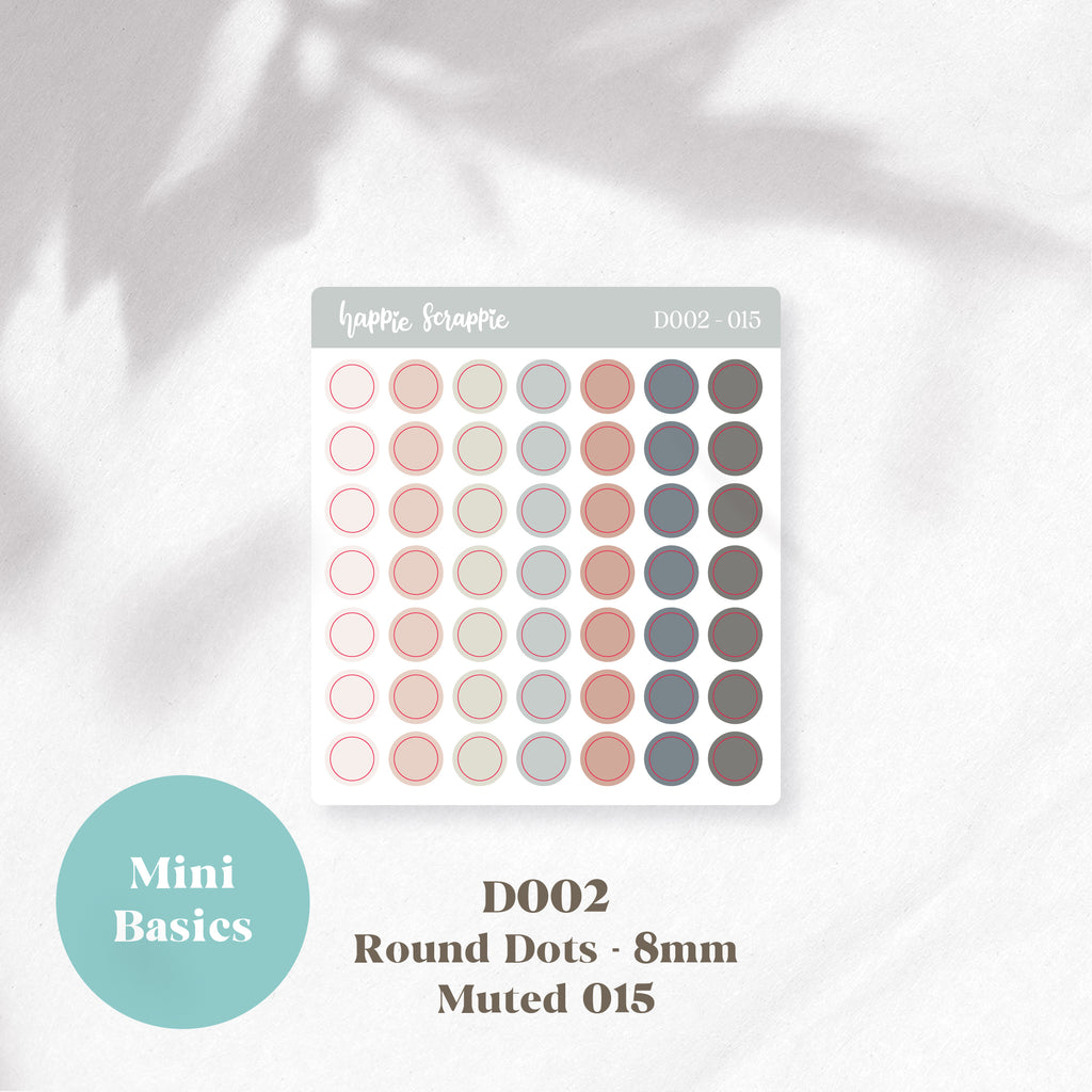 Mini Stickers : Basics (Round Dots 8mm) // D002