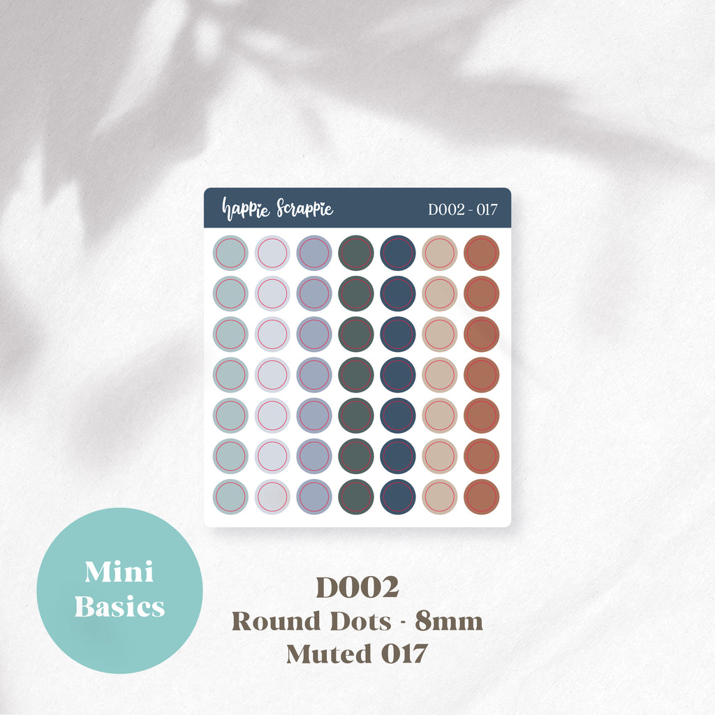 Mini Stickers : Basics (Round Dots 8mm) // D002