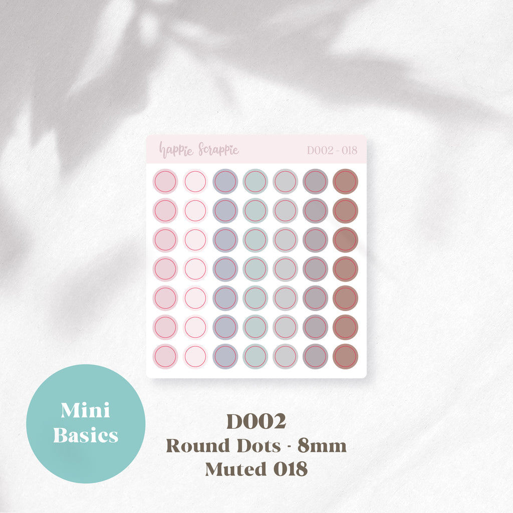 Mini Stickers : Basics (Round Dots 8mm) // D002