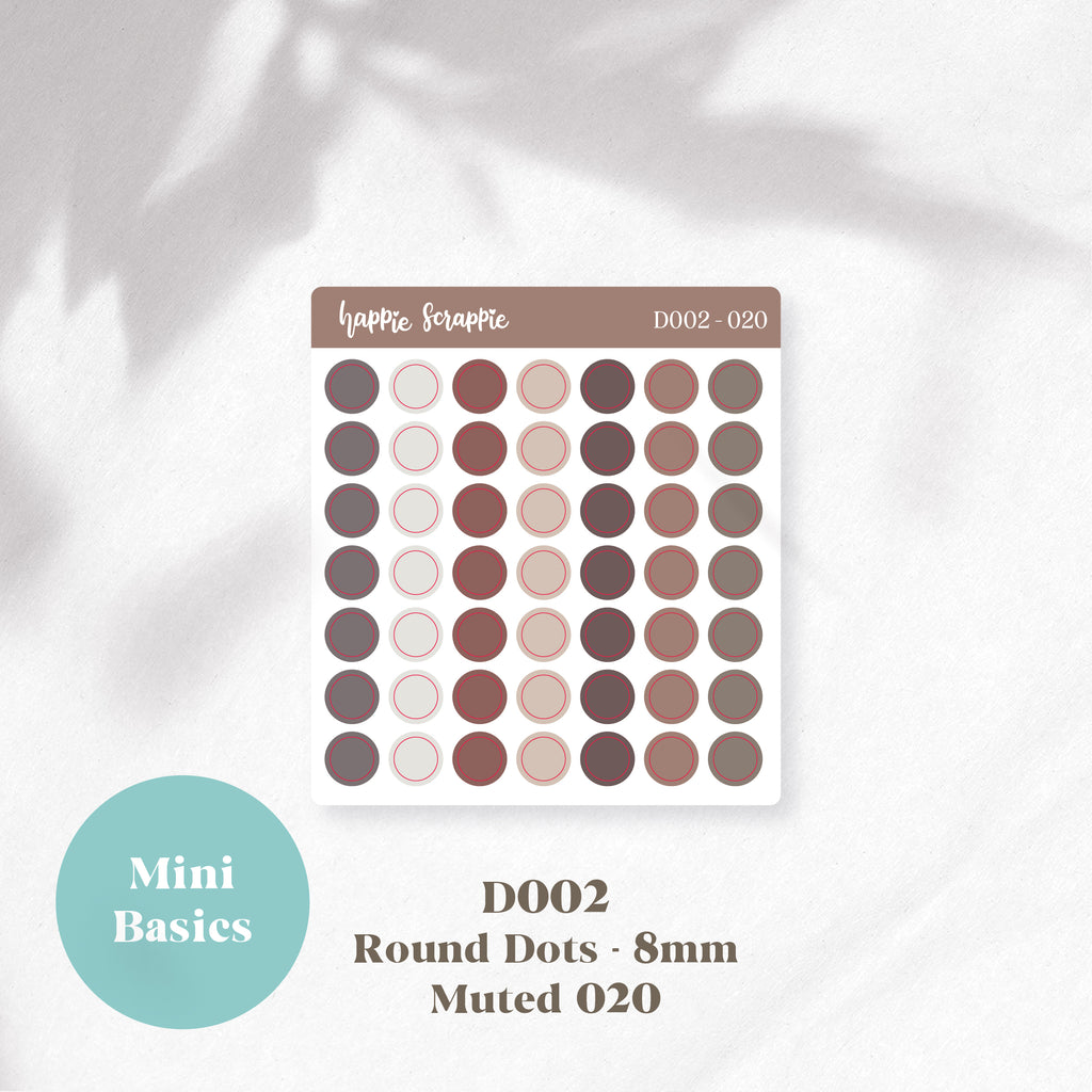 Mini Stickers : Basics (Round Dots 8mm) // D002