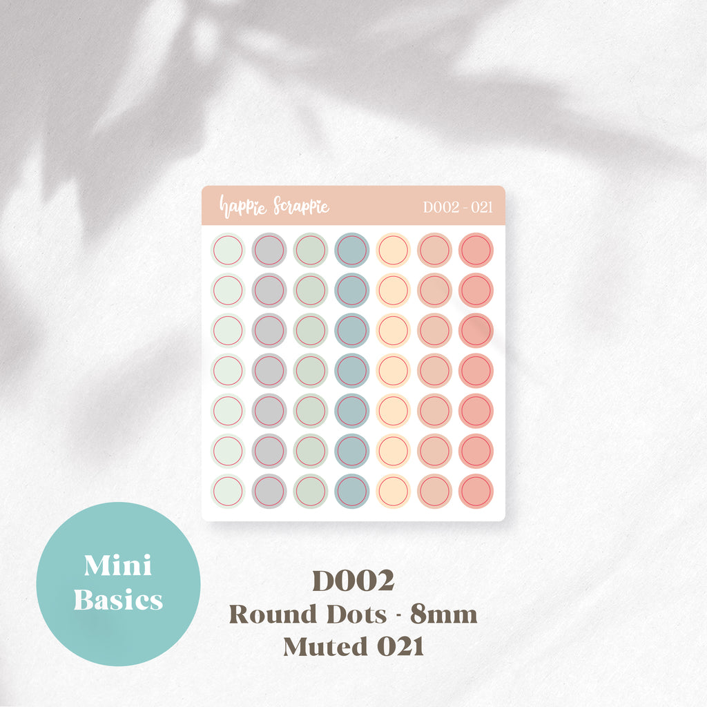 Mini Stickers : Basics (Round Dots 8mm) // D002