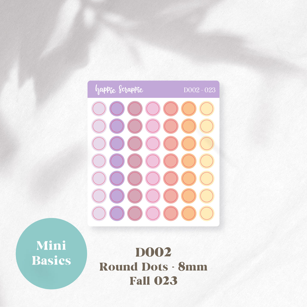 Mini Stickers : Basics (Round Dots 8mm) // D002