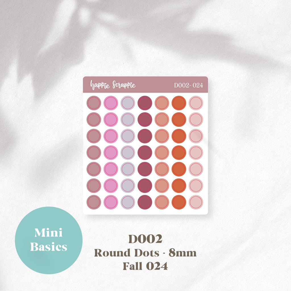 Mini Stickers : Basics (Round Dots 8mm) // D002