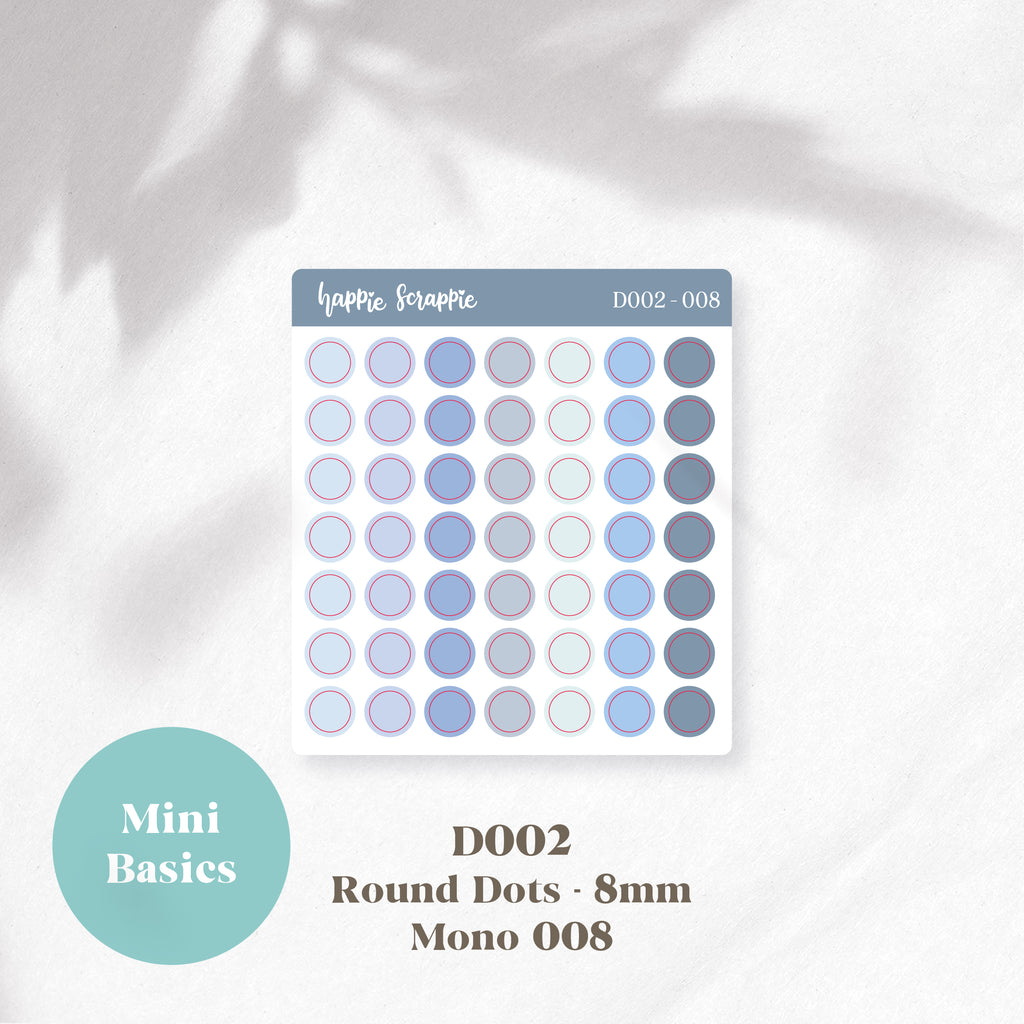 Mini Stickers : Basics (Round Dots 8mm) // D002