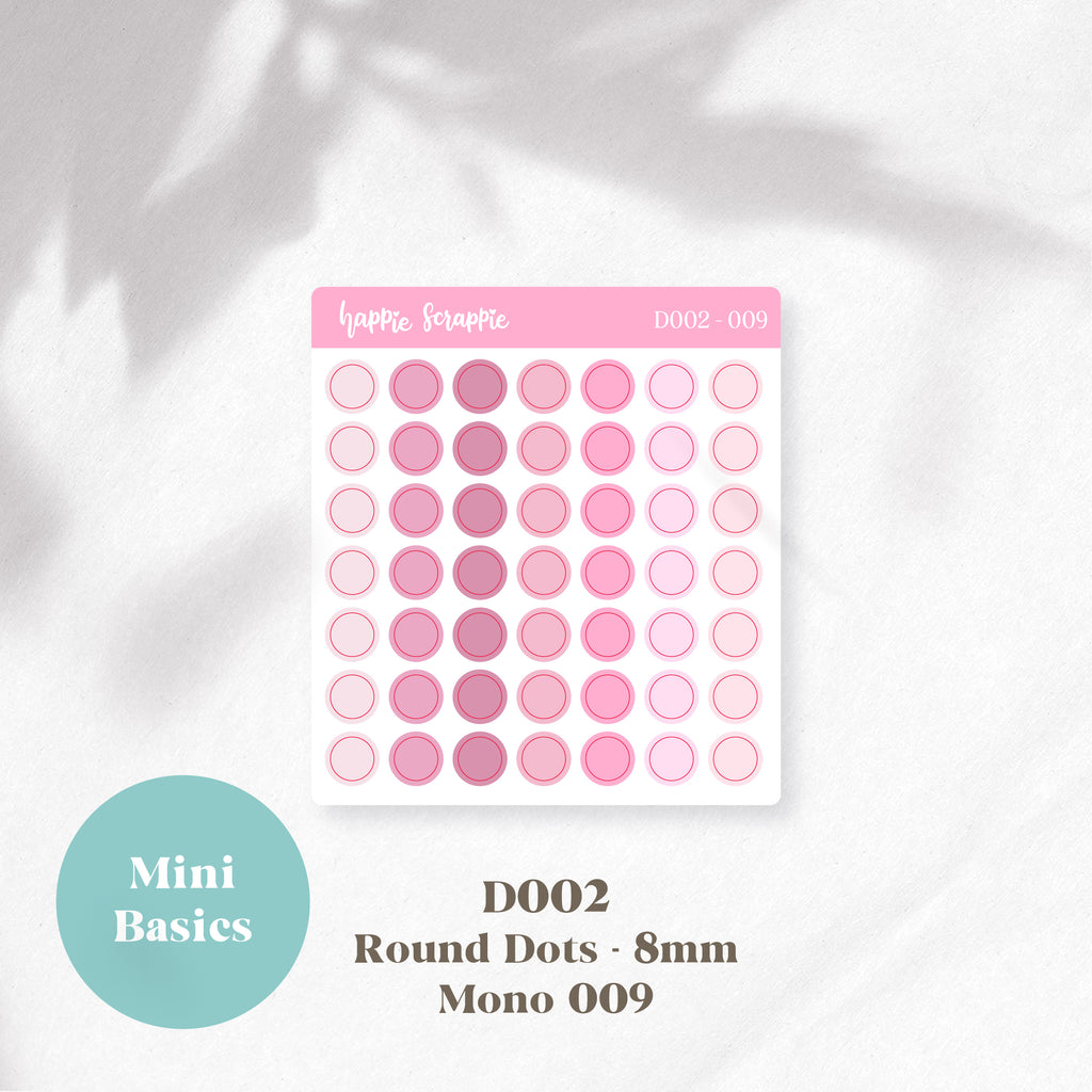 Mini Stickers : Basics (Round Dots 8mm) // D002