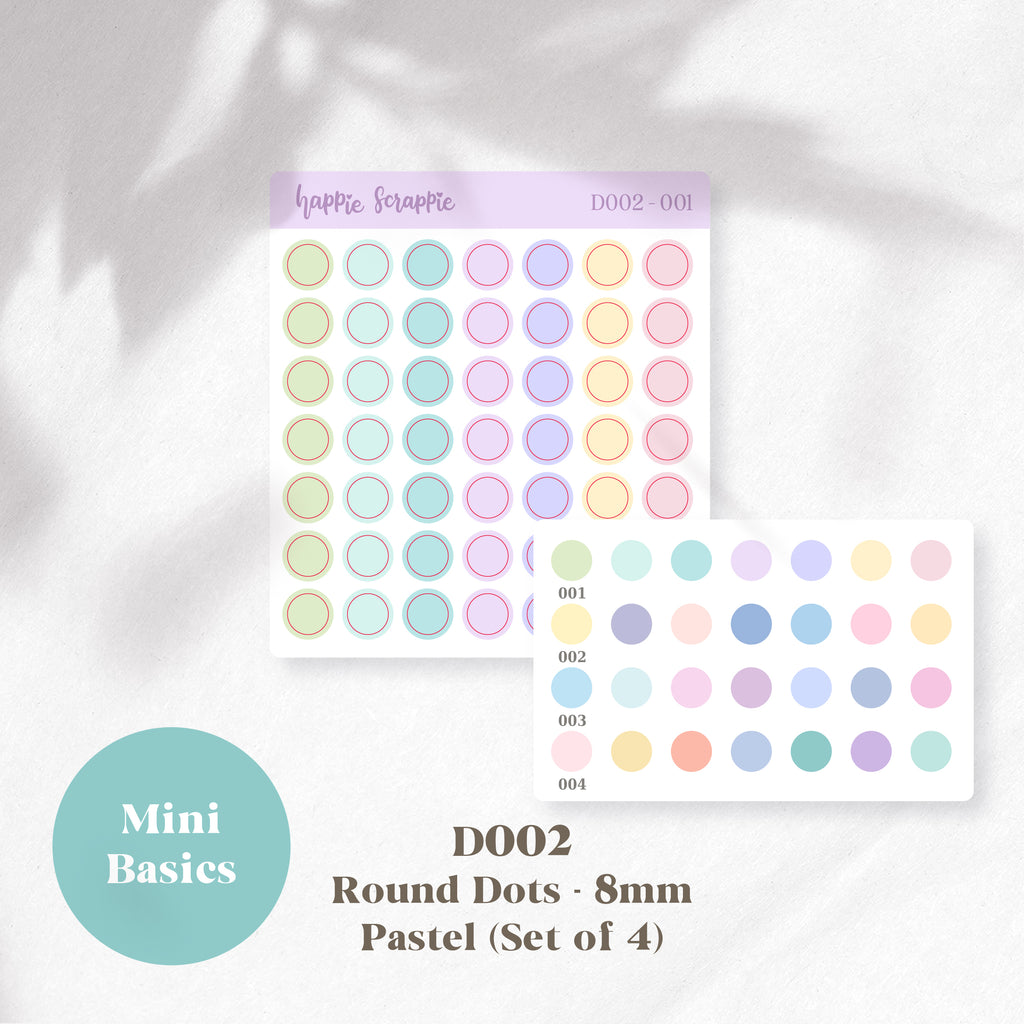 Mini Stickers : Basics (Round Dots 8mm) // D002