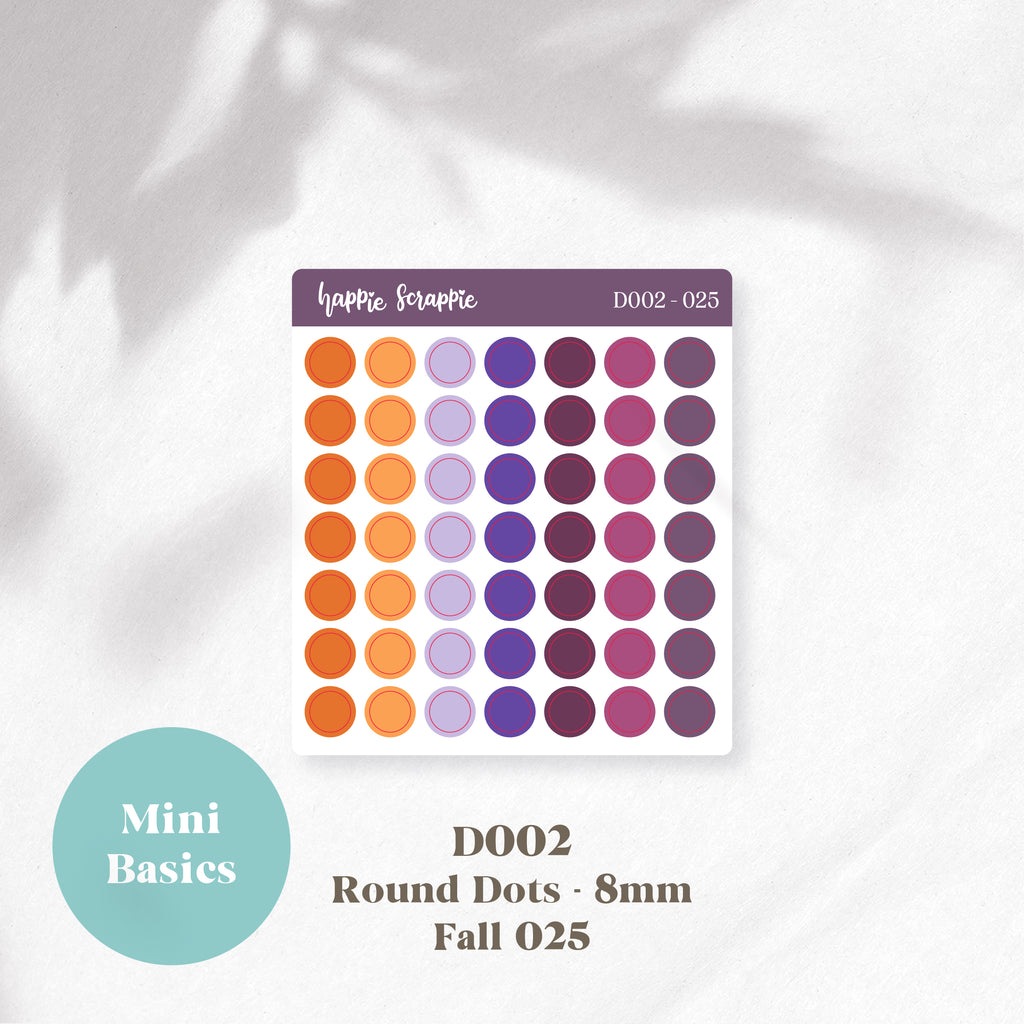 Mini Stickers : Basics (Round Dots 8mm) // D002