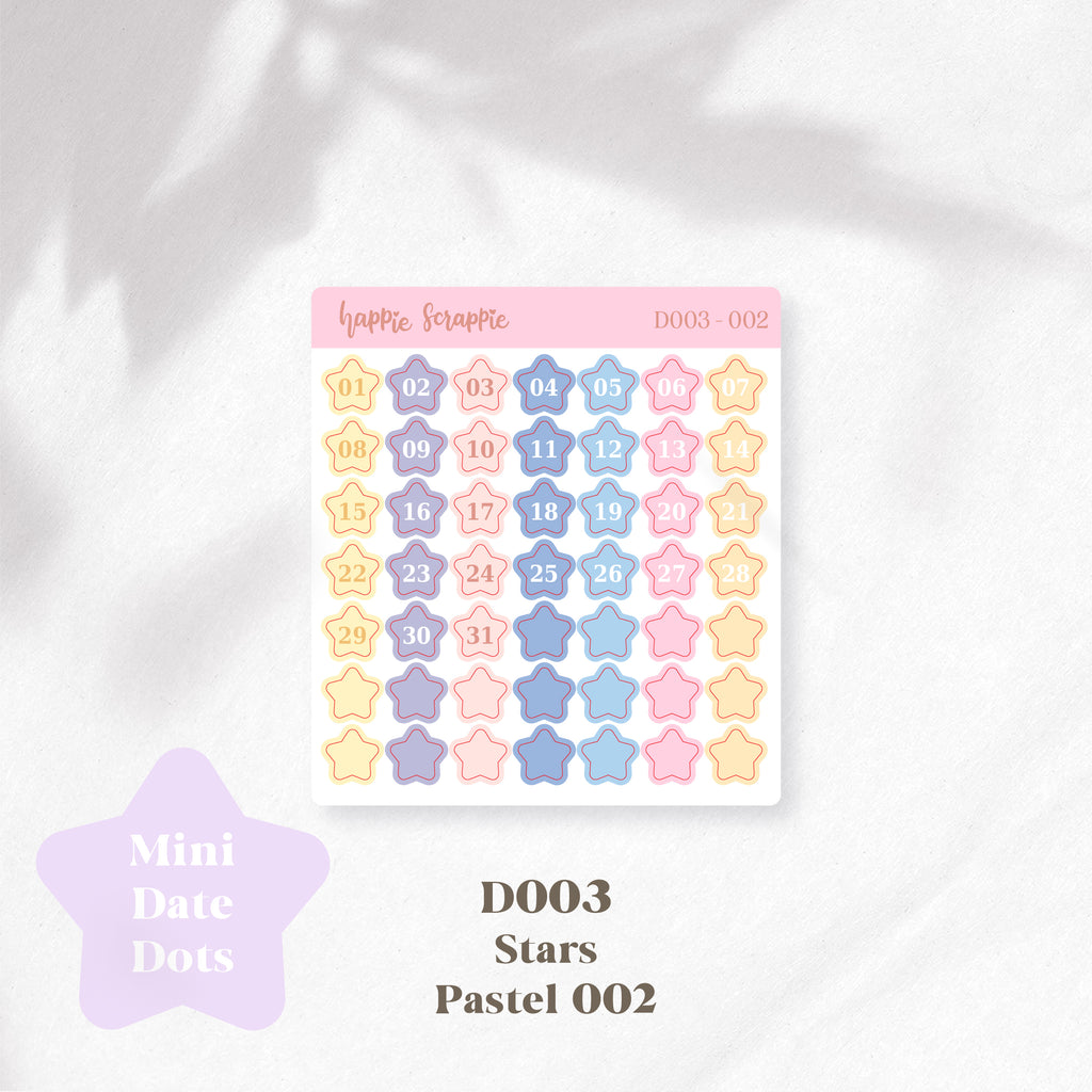 Mini Stickers : Date Dots (Stars) // D003