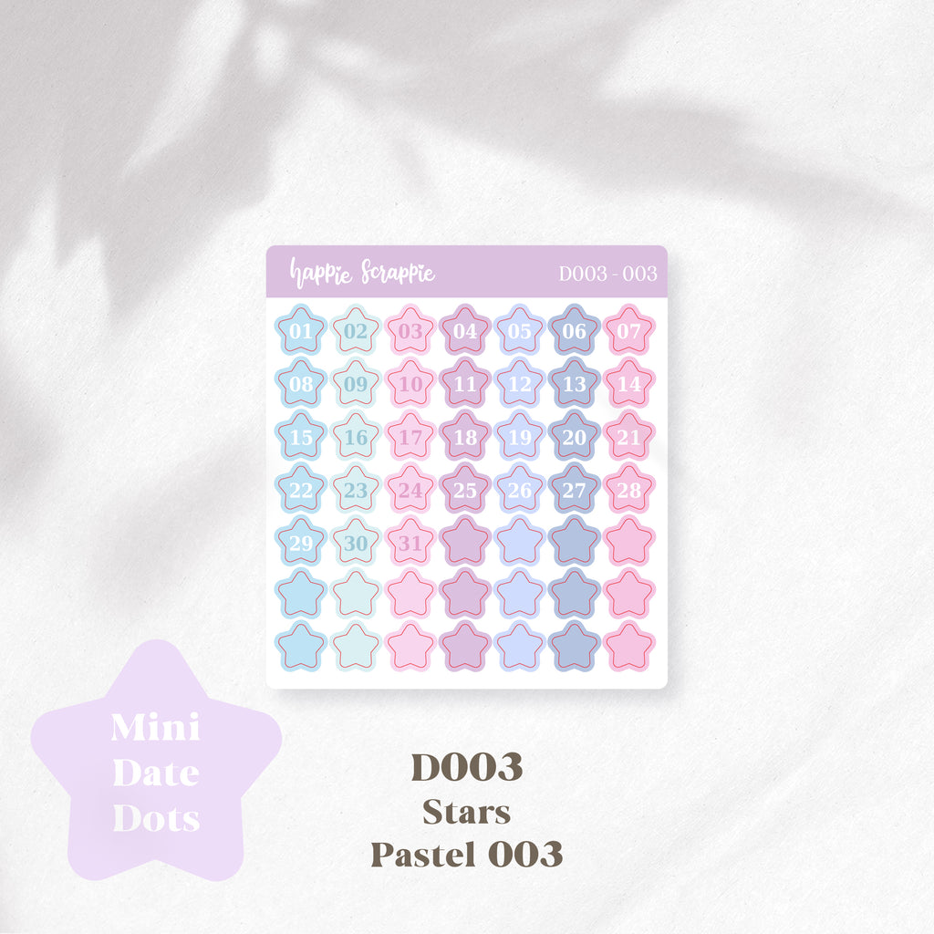 Mini Stickers : Date Dots (Stars) // D003