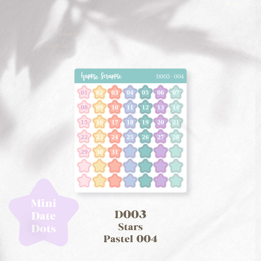 Mini Stickers : Date Dots (Stars) // D003