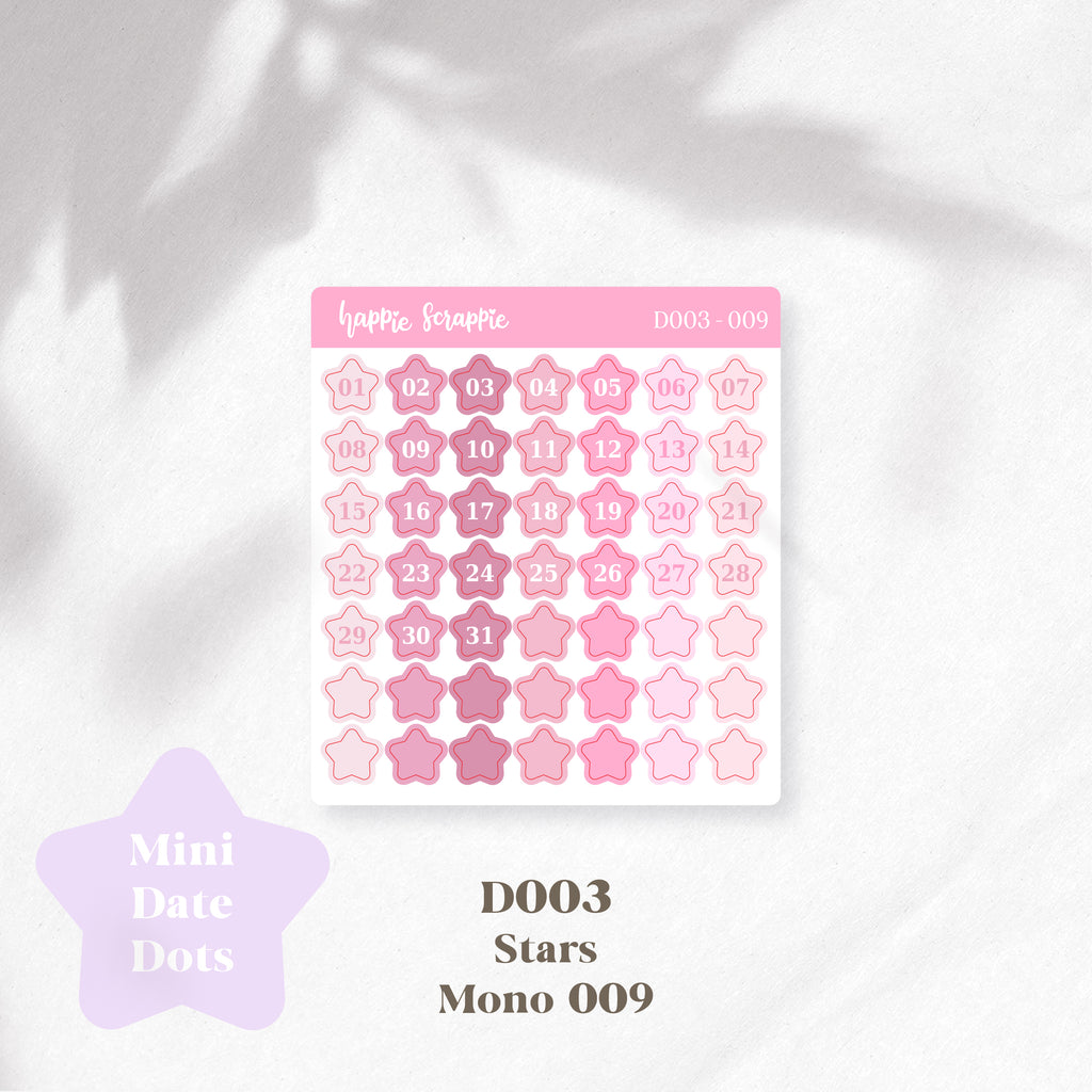 Mini Stickers : Date Dots (Stars) // D003