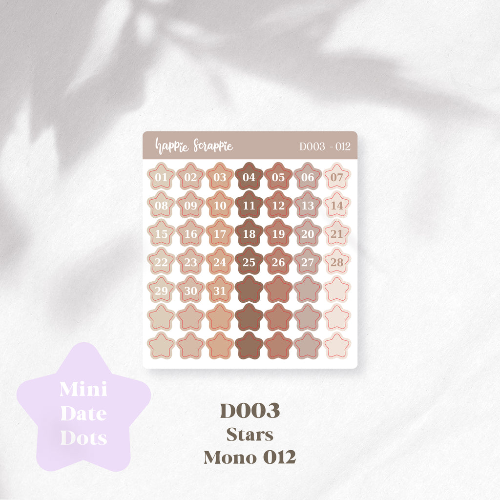 Mini Stickers : Date Dots (Stars) // D003