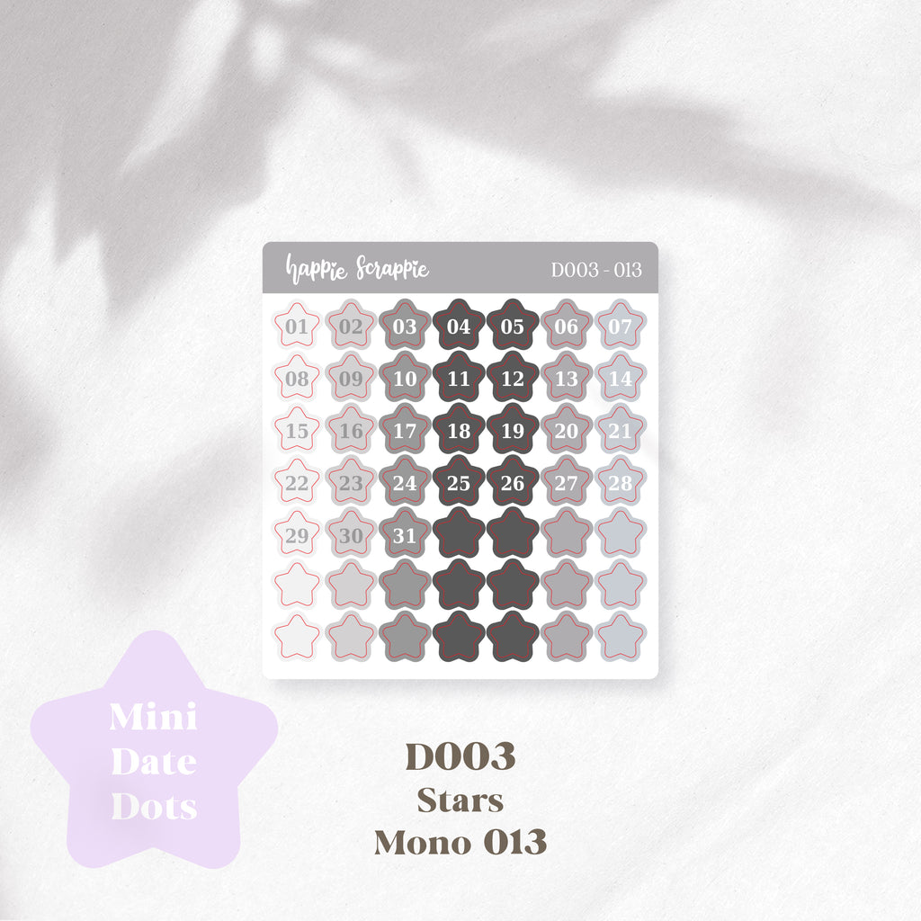 Mini Stickers : Date Dots (Stars) // D003