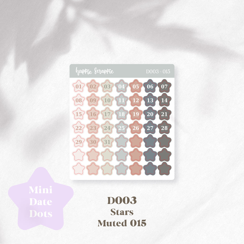 Mini Stickers : Date Dots (Stars) // D003