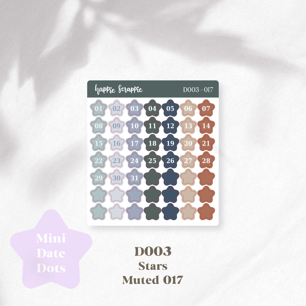 Mini Stickers : Date Dots (Stars) // D003