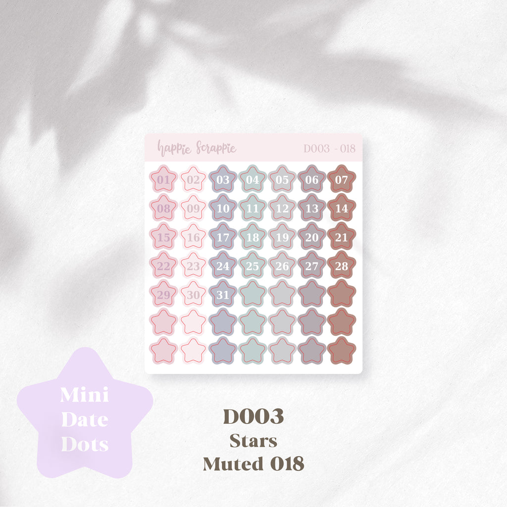 Mini Stickers : Date Dots (Stars) // D003