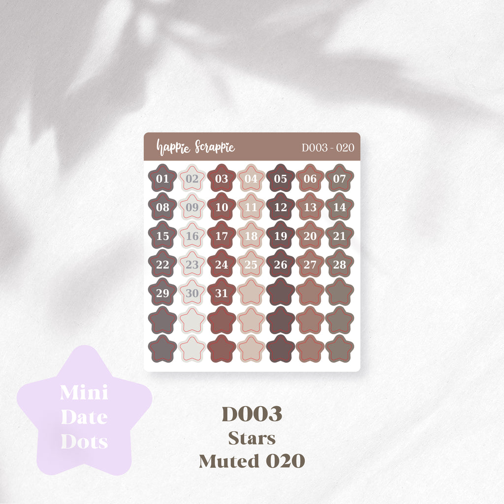 Mini Stickers : Date Dots (Stars) // D003