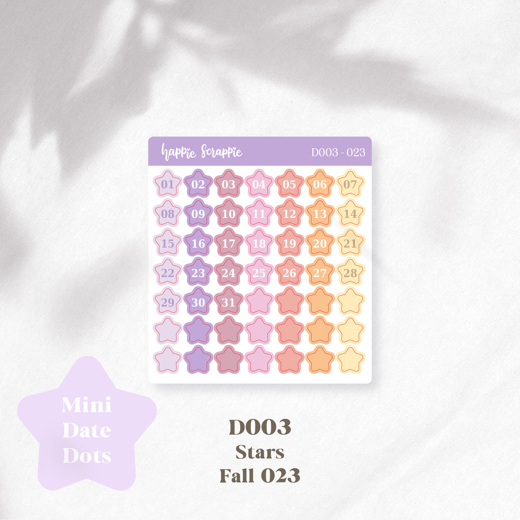 Mini Stickers : Date Dots (Stars) // D003