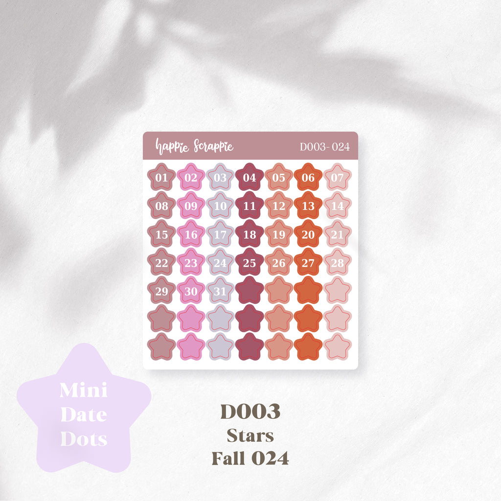 Mini Stickers : Date Dots (Stars) // D003