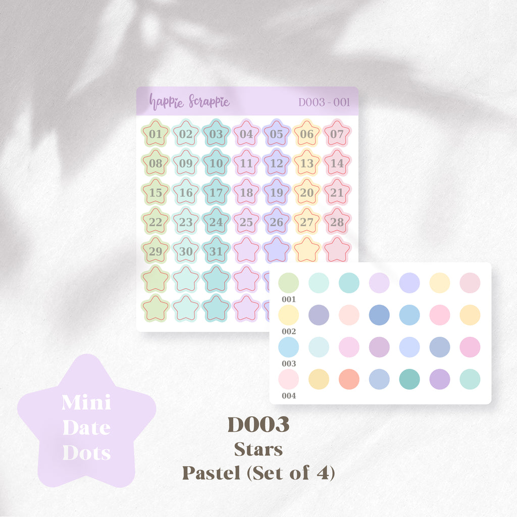 Mini Stickers : Date Dots (Stars) // D003