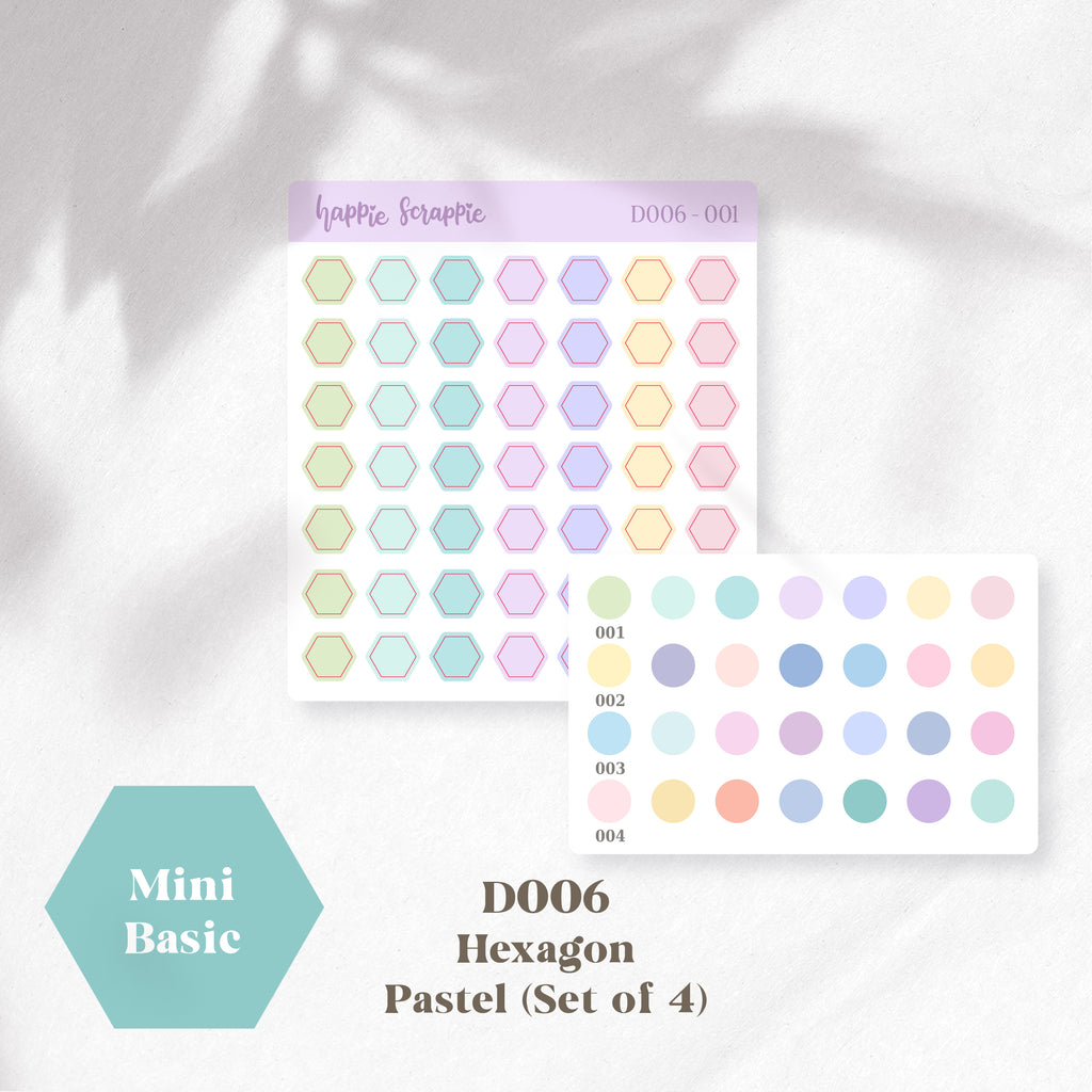 Mini Stickers : Basics (Hexagon) // D006