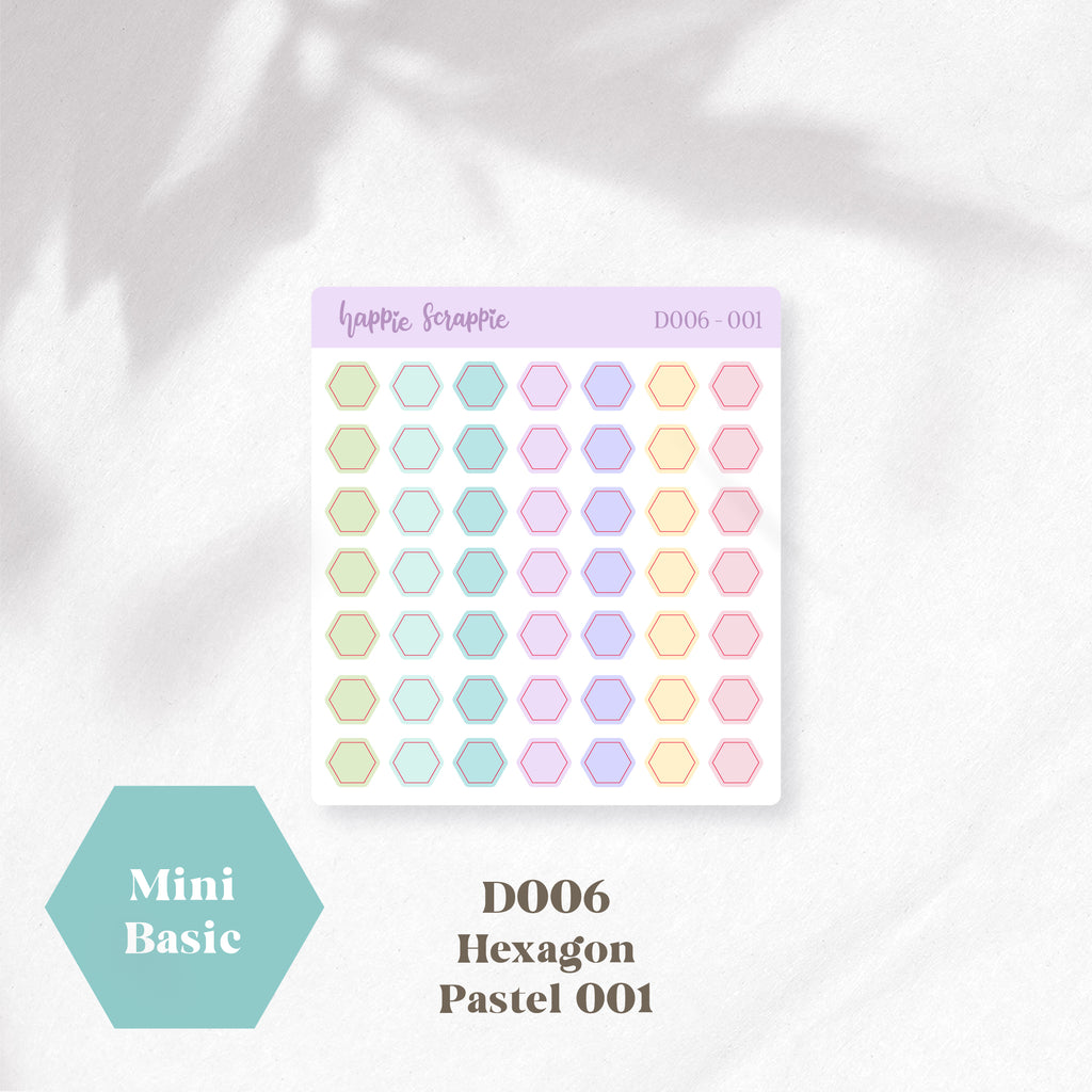 Mini Stickers : Basics (Hexagon) // D006