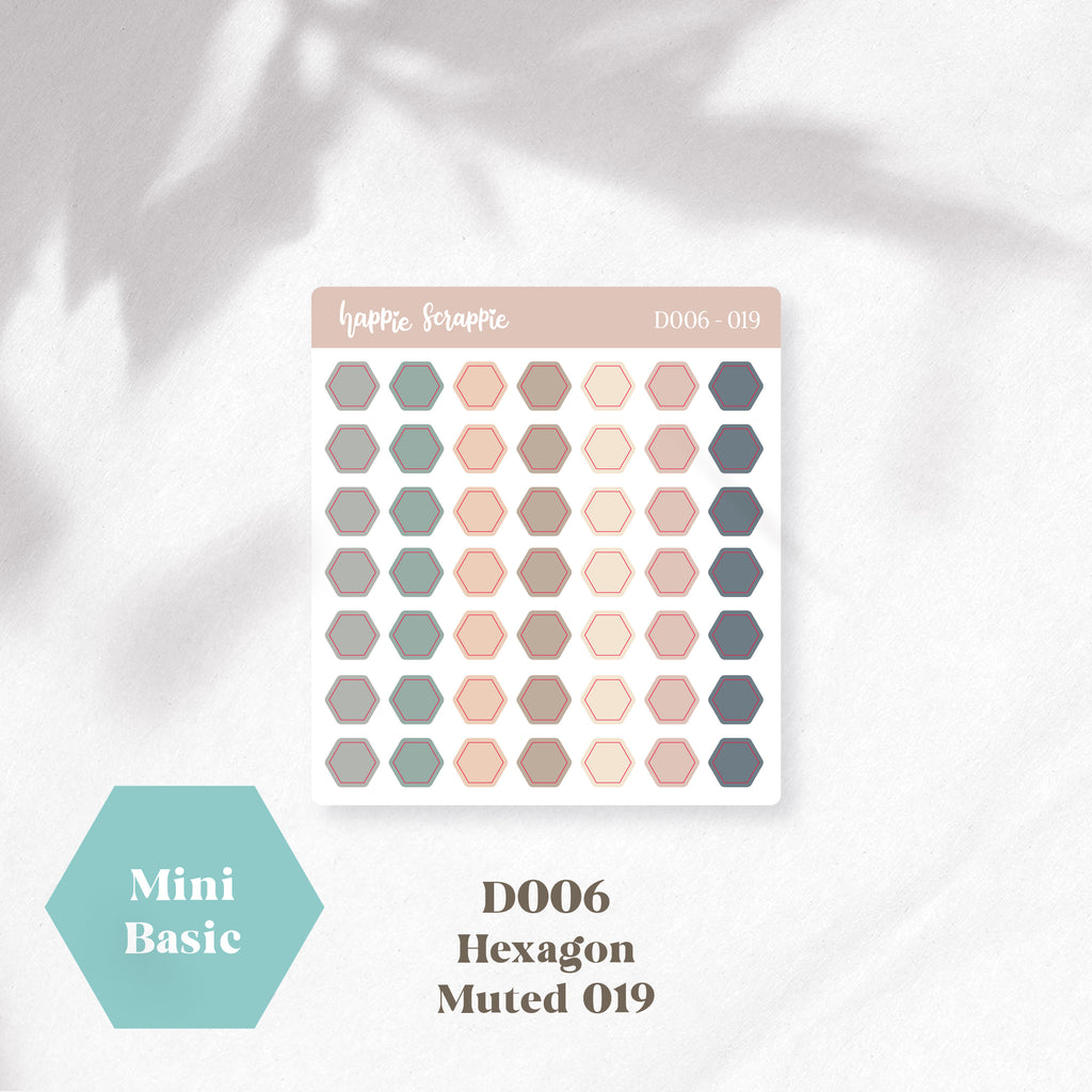 Mini Stickers : Basics (Hexagon) // D006