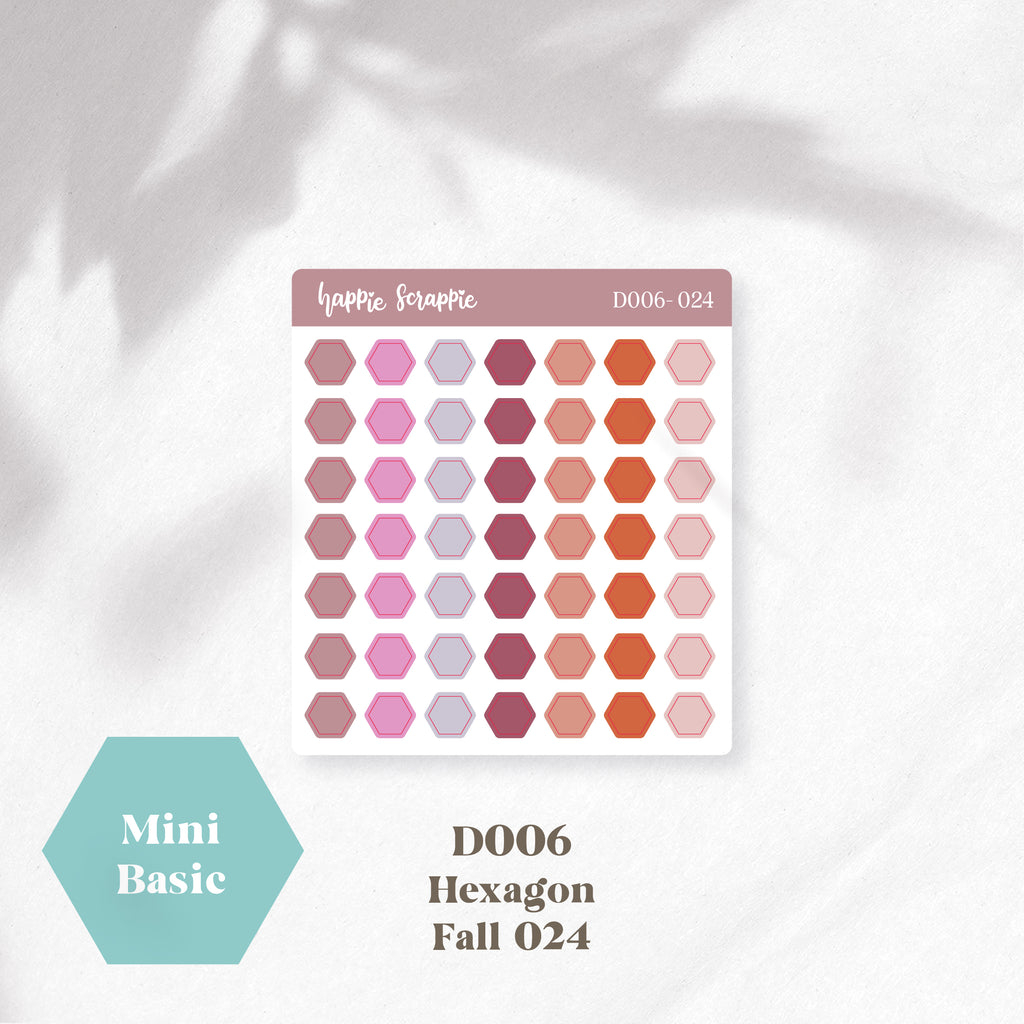 Mini Stickers : Basics (Hexagon) // D006