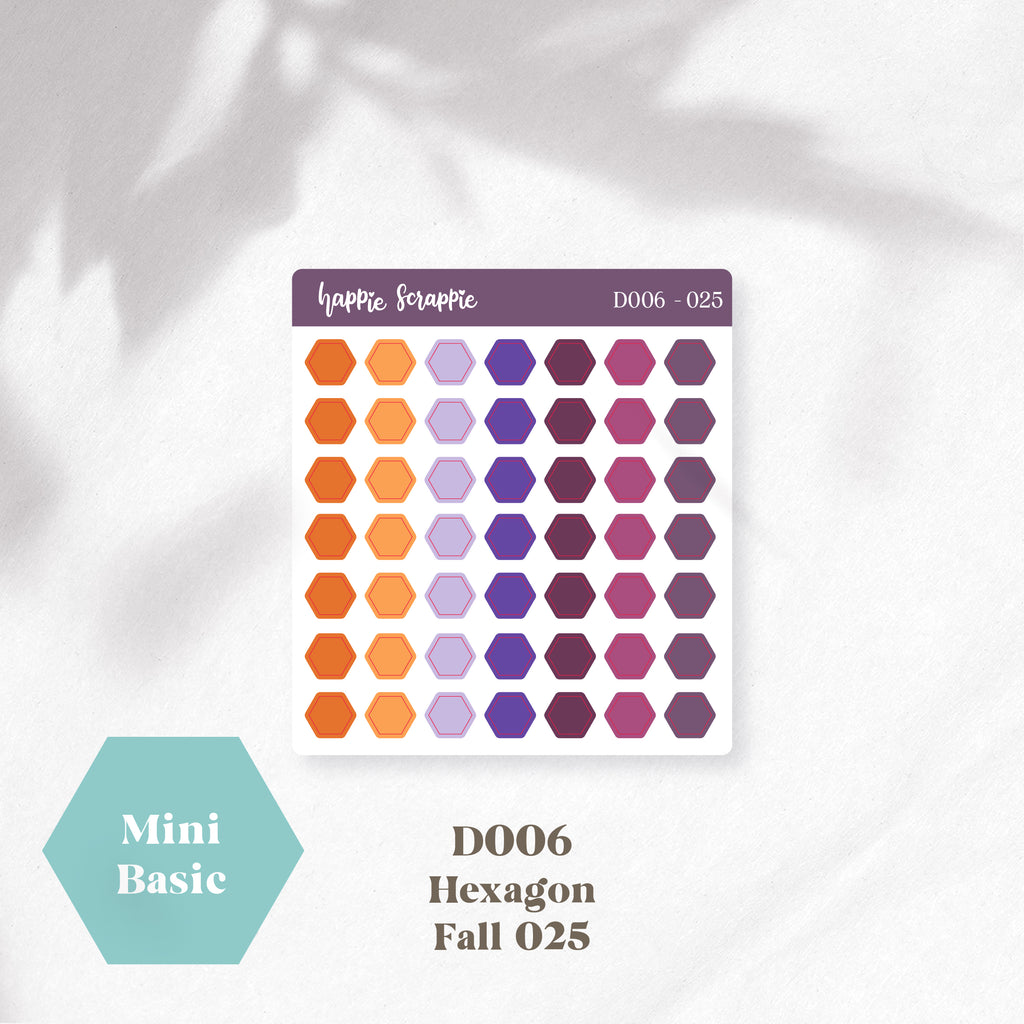 Mini Stickers : Basics (Hexagon) // D006