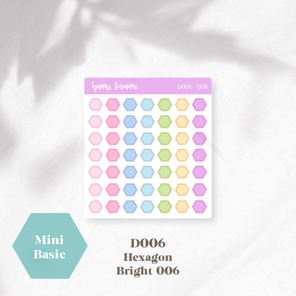 Mini Stickers : Basics (Hexagon) // D006