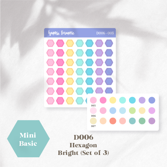 Mini Stickers : Basics (Hexagon) // D006