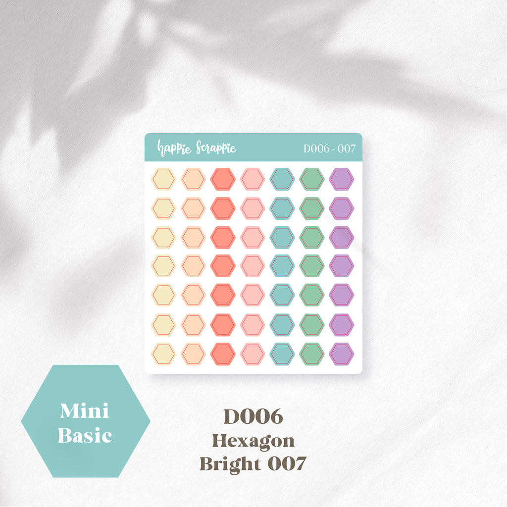 Mini Stickers : Basics (Hexagon) // D006